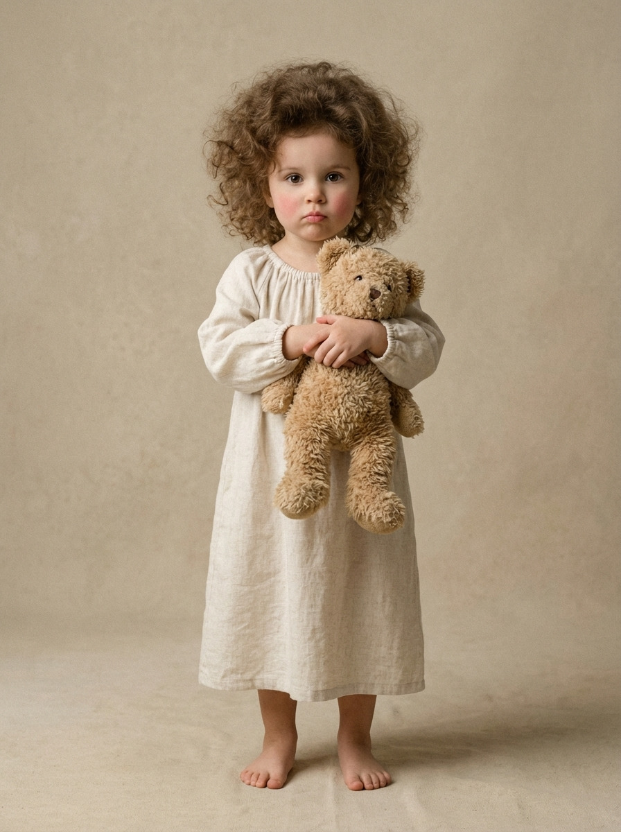 Ребенок с медвежонком в нейросети