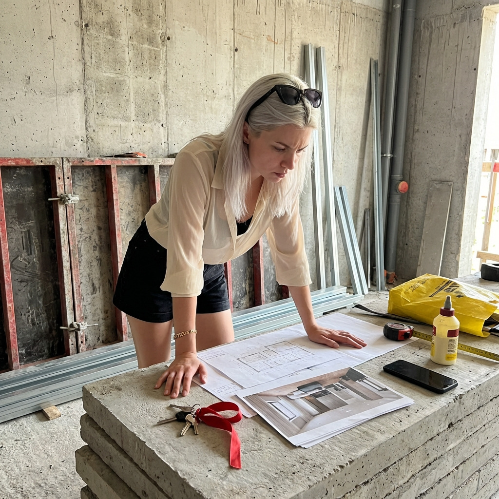 Архитектор на строительной площадке