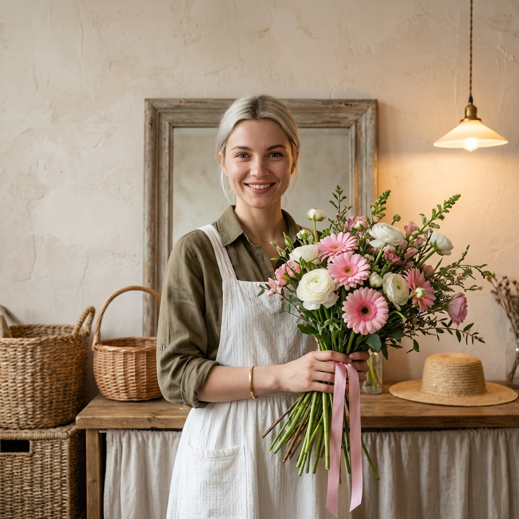 Девушка флорист