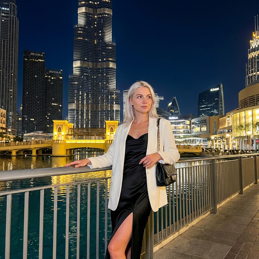 Вечер в ночном Дубае